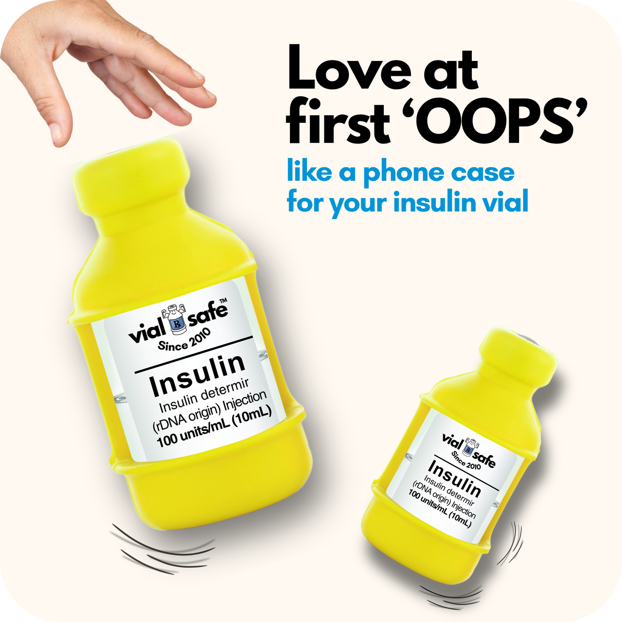 Yellow Sunshine 2-Pack Insulin Vial Protector Case (Size Short - Fits most 10mL Brands)