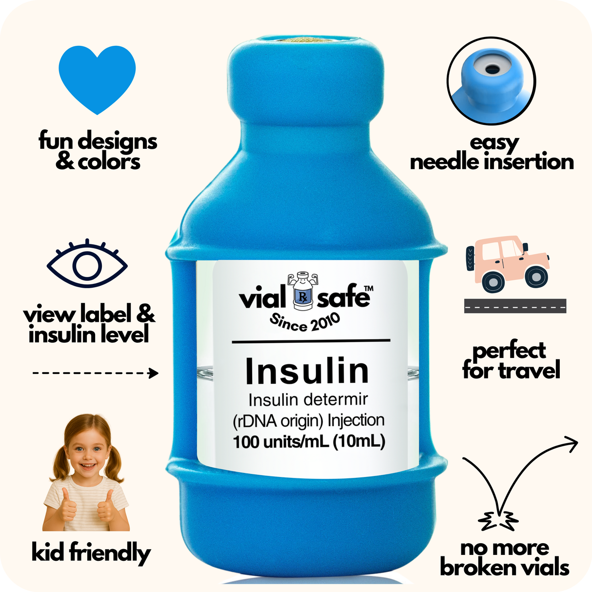 Support Ukraine 2-Pack Insulin Vial Protector Case (Fits most 10mL Brands)