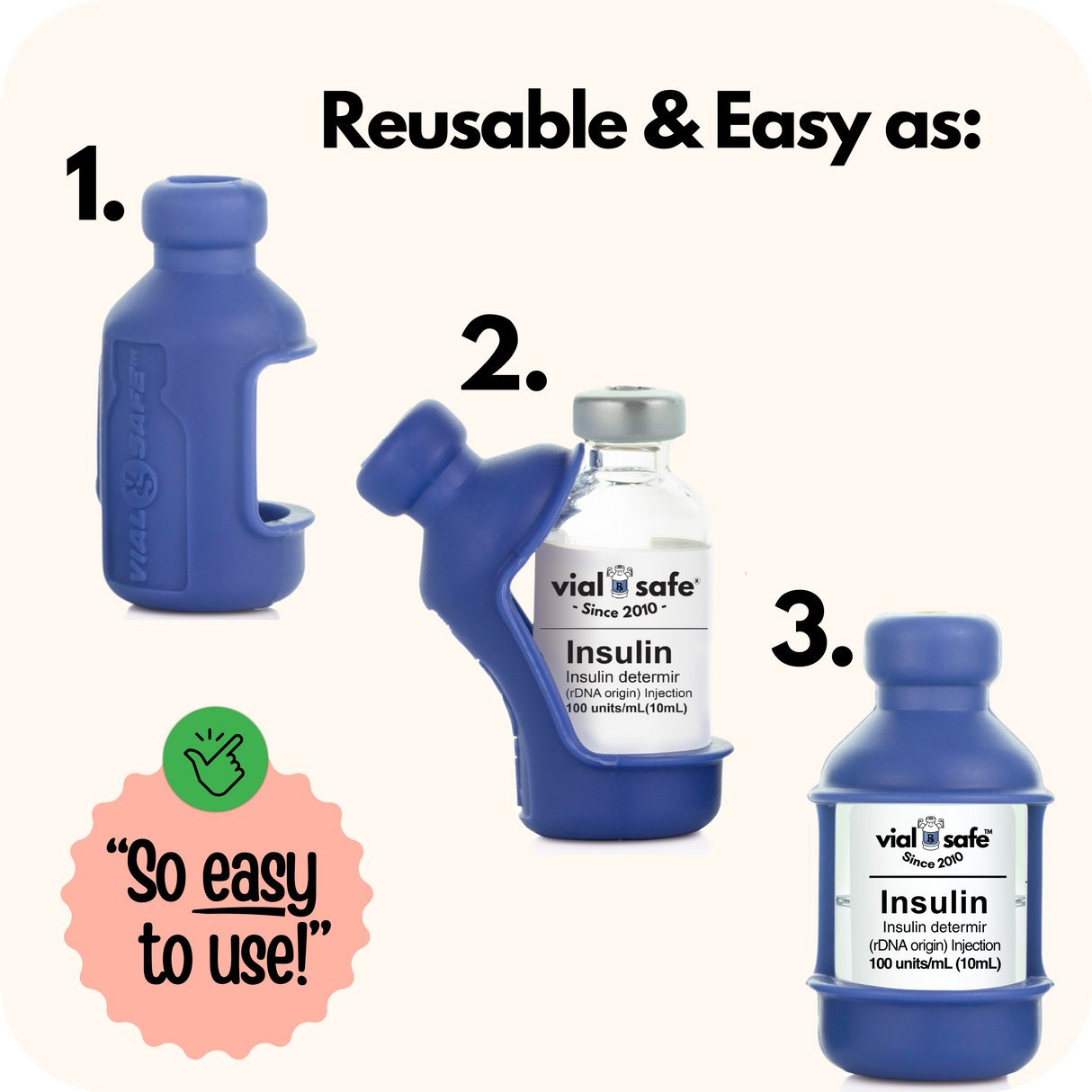 July 4th 3-Pack Red, White & Blue Insulin Vial Protector Case (Fits most 10mL Brands)