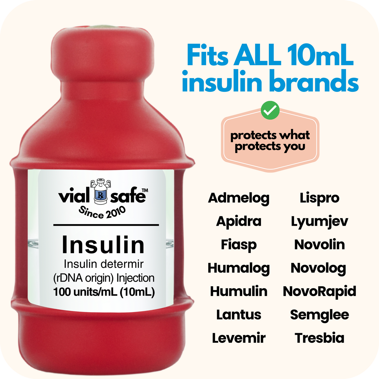 Valentine's Day 2-Pack, Insulin Vial Protector Case (Size Short - Fits most 10mL Brands)