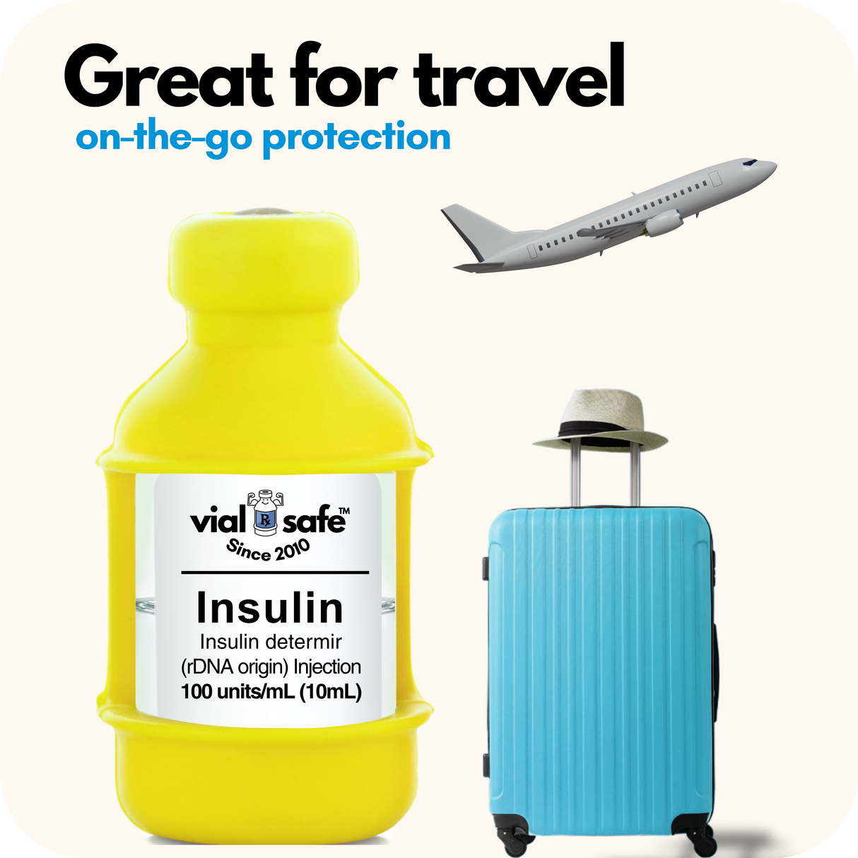 Yellow Sunshine 2-Pack Insulin Vial Protector Case (Size Short - Fits most 10mL Brands)