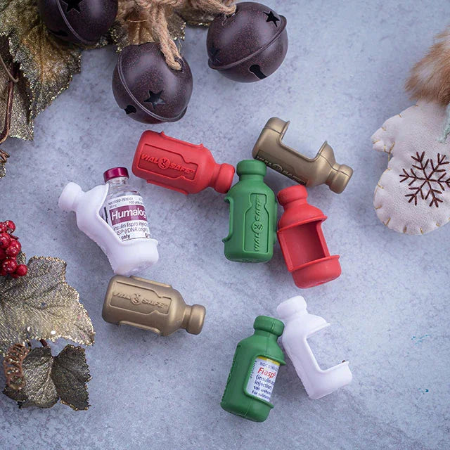 Vial Protector, Vial Safe, Diabetes Case, Vial Case, Bottle Protector, Diabetes Accessories, Diabetes Accessory, Insulin Pump, Bottle Sleeve, Insulin Case, Insulin Vial, Cat Insulin, Diabetes Cover, Diabetes Travel, Diabetic Supplies, Diabetes Supplies, Insulin Bottle Protector, Dark Green, Red, White, Gold, Christmas