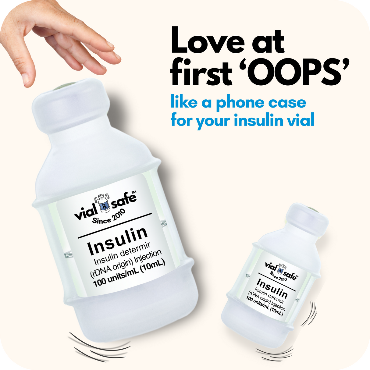 Clear 2-Pack,  Insulin Vial Protector Case (Fits Lantus, Apidra or Admelog)