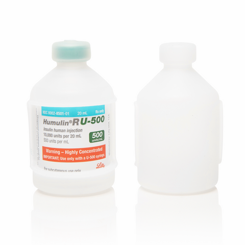 Clear 2-Pack Insulin Vial Protector Case For Humulin R U-500, 20mL