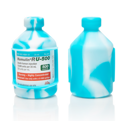 Tie Dye Blue 2-Pack Insulin Vial Protector Case For Humulin R U-500, 20mL