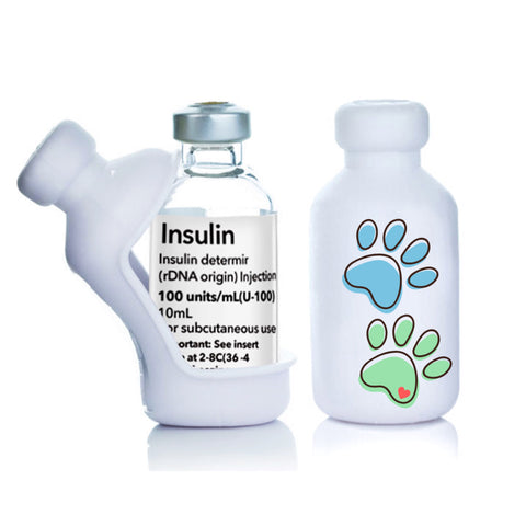 Paw Print 2-Pack Insulin Vial Protector Case (Fits most 10mL Brands)