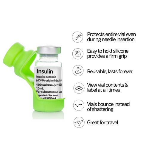 Light Green, 2-Pack Insulin Vial Protector Case (Fits 10mL ProZinc)