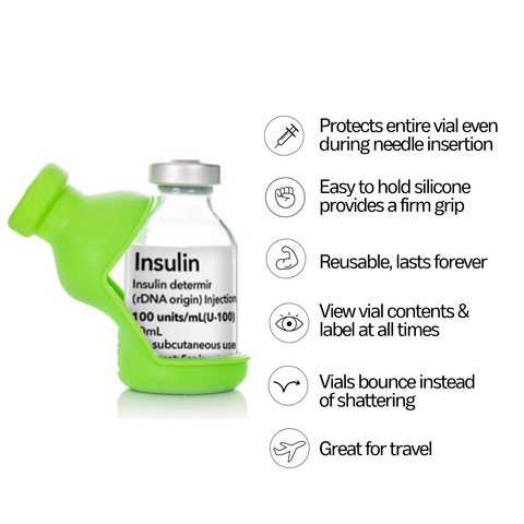 Light Green, 2-Pack Insulin Vial Protector Case (Fits 20mL ProZinc)