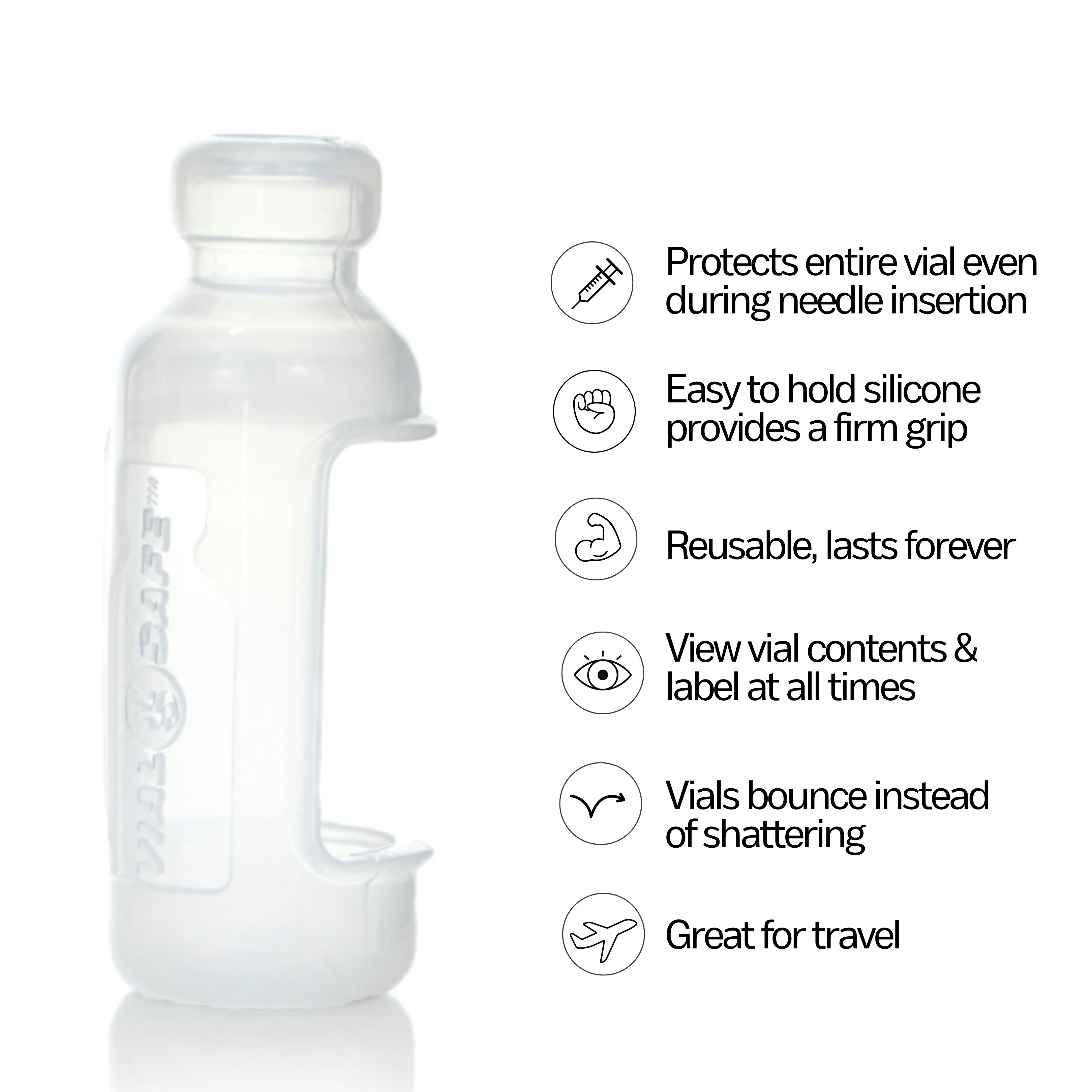 Clear 2-Pack,  Insulin Vial Protector Case (Fits Lantus, Apidra or Admelog)